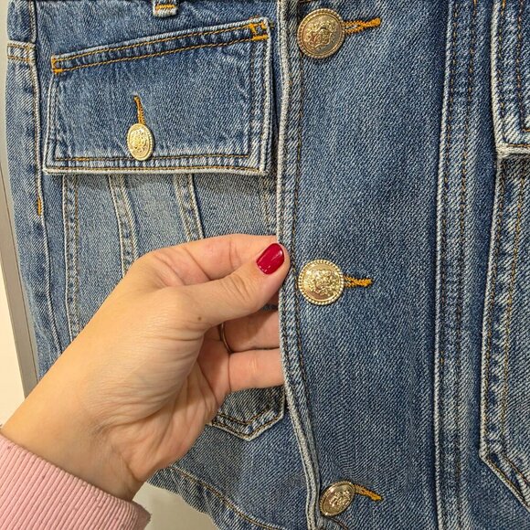 Liu Jo Milano Designer Jean Top & Skirt Set Women’s Size 6/27 Blue Denim - Picture 11 of 16